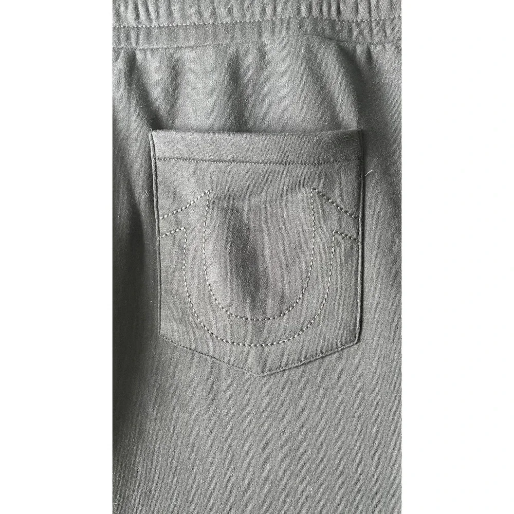 True Religion Silicone Tape Men's 3XL Black Fleece Sweat Shorts NWT. 10 Inseam